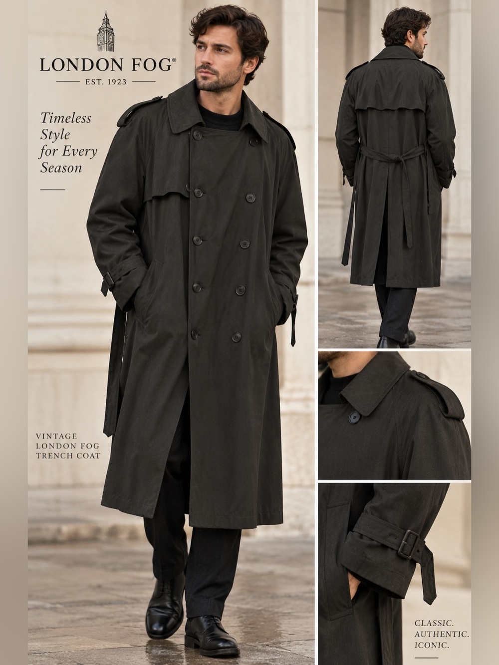 Vintage London Fog Men’s Trench Coat Size 42R - Made in Guatemala